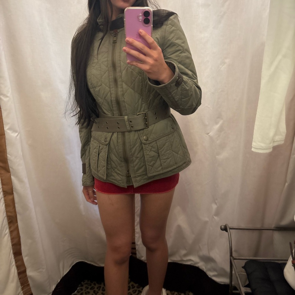 Burberry Khaki Quilted Utility Jacket